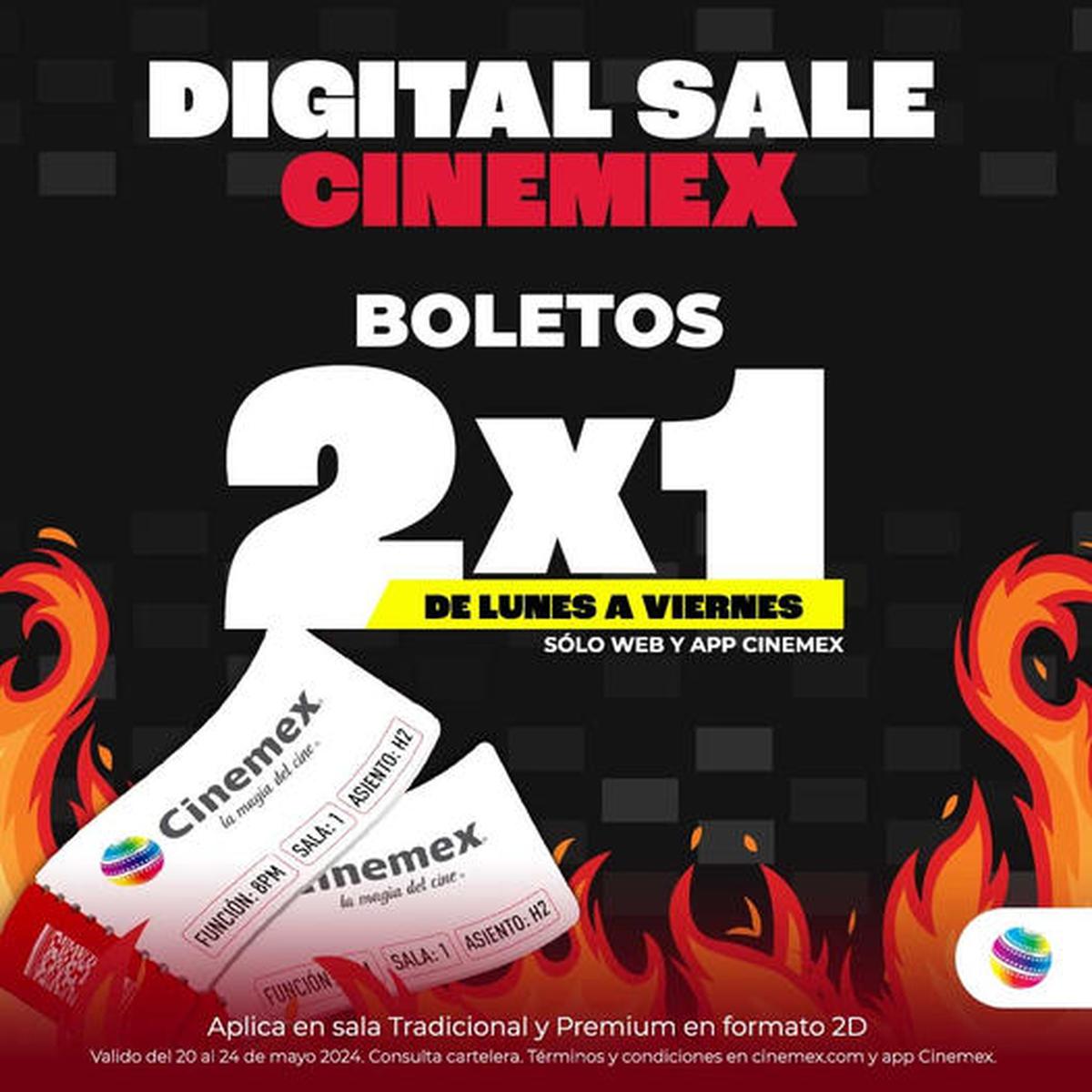 Boletos de cine al 2x1 | Una promoción que no puedes dejar pasar este mes de Mayo (Cinemex).