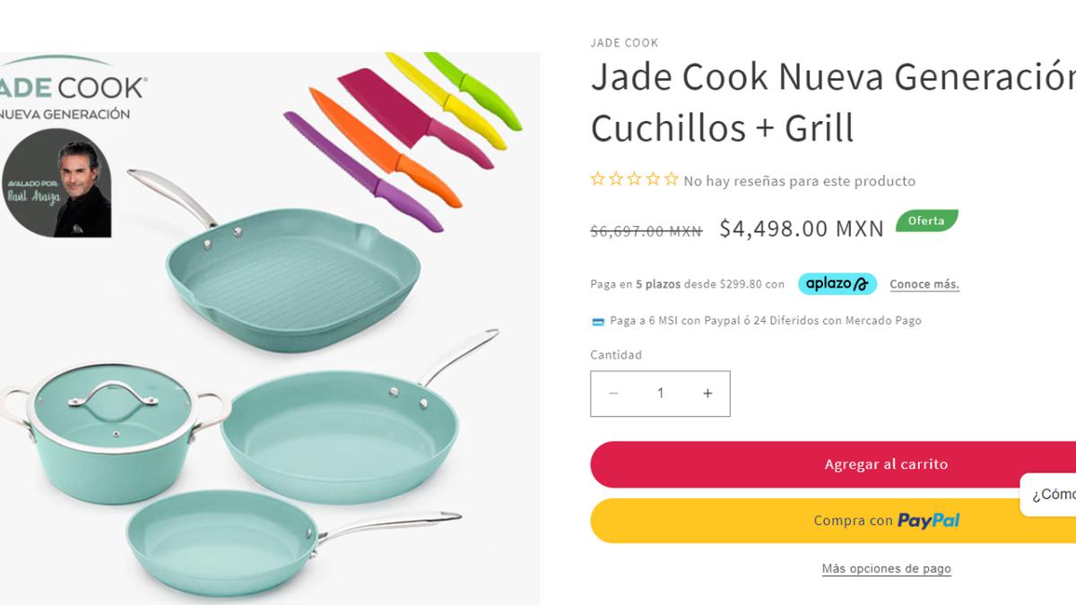 Jade Cook Nueva Generación + Cuchillos + Grill. | Obtén una batería de cocina de última generación, un grill vanguardista. (cvdirectomexico.com)
