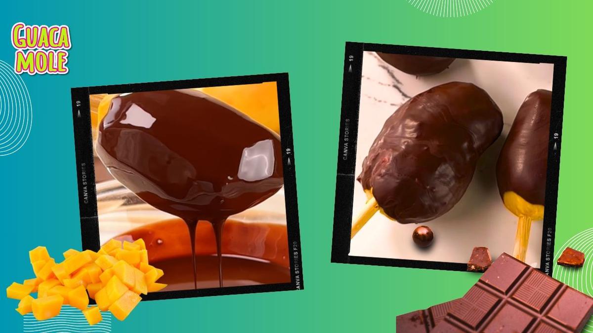 Manguitos cubiertos de chocolate. | Consiéntete con esta receta de manguitos y chocolate. (Especial: Kiwilimón).