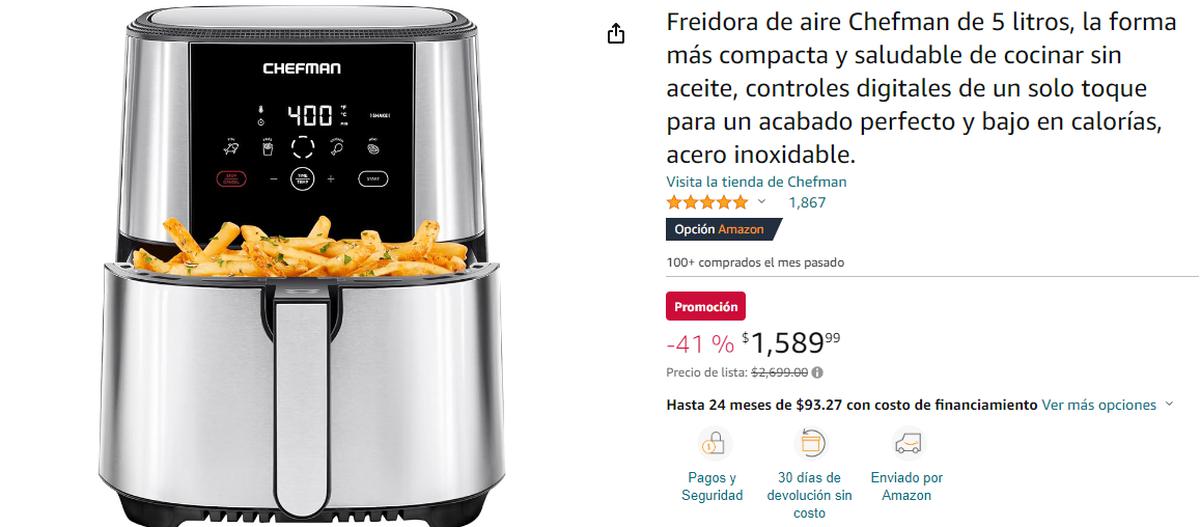Air Fryer | 41% de descuento si la compras en Amazon
(Fuente: captura de pantalla/Amazon)