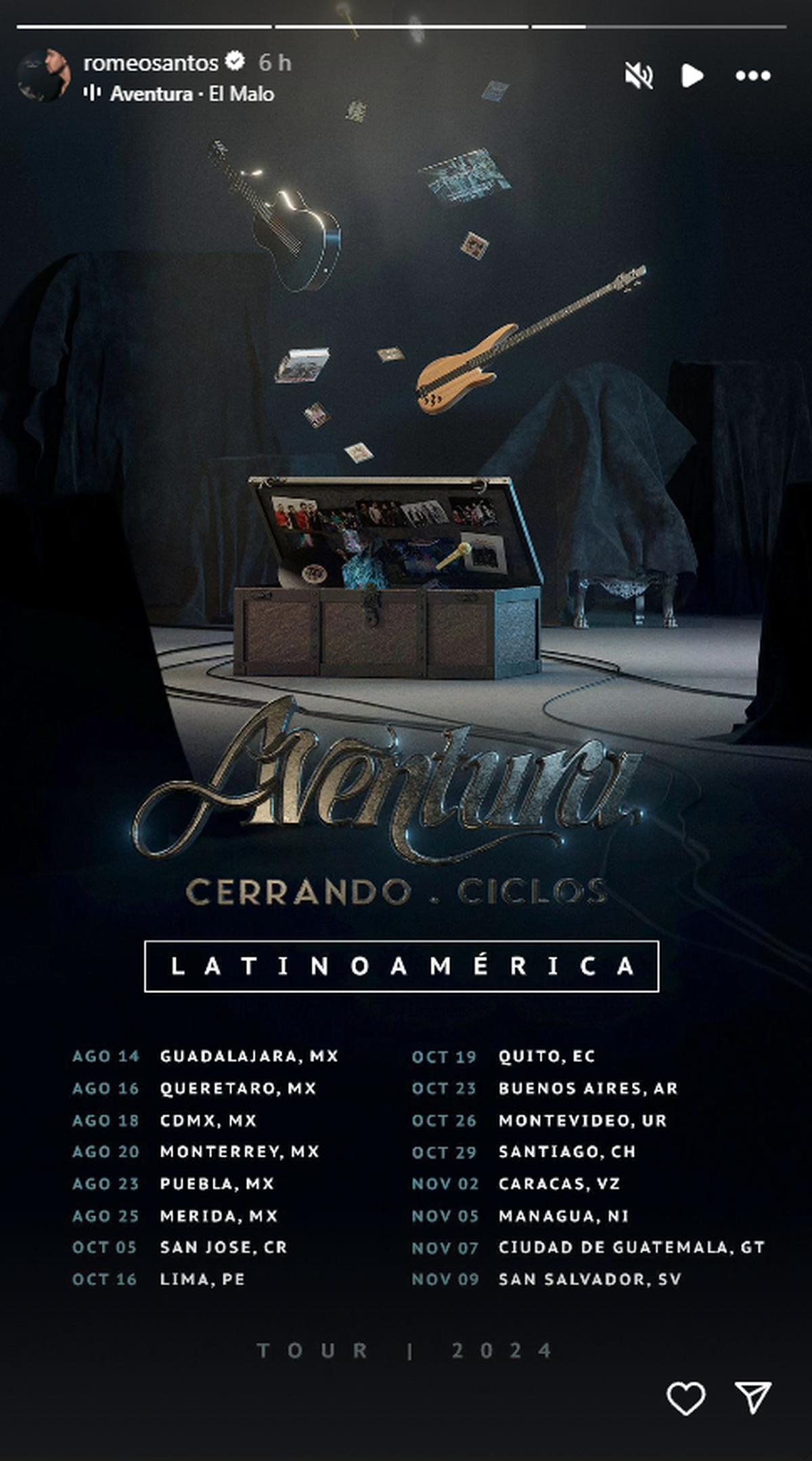 Romeo Santos | Romeo Santos anunció las fechas de sus conciertos en México. (Instagram/romeosantos)