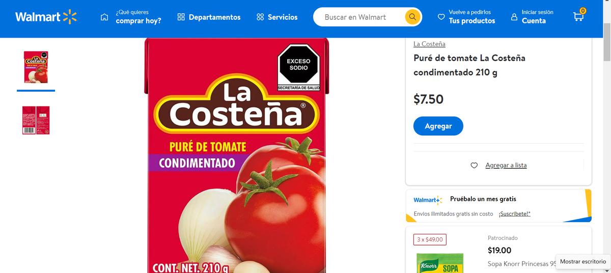 Puré de tomate La Costeña. | Te presentamos el puré de tomate más económico. (Especial: Walmart).