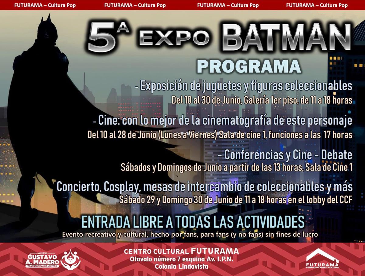 Expo Batman | La Expo Batman 2024 en la CDMX tendrá entrada libre. (Facebook/Centro Cultural Futurama)