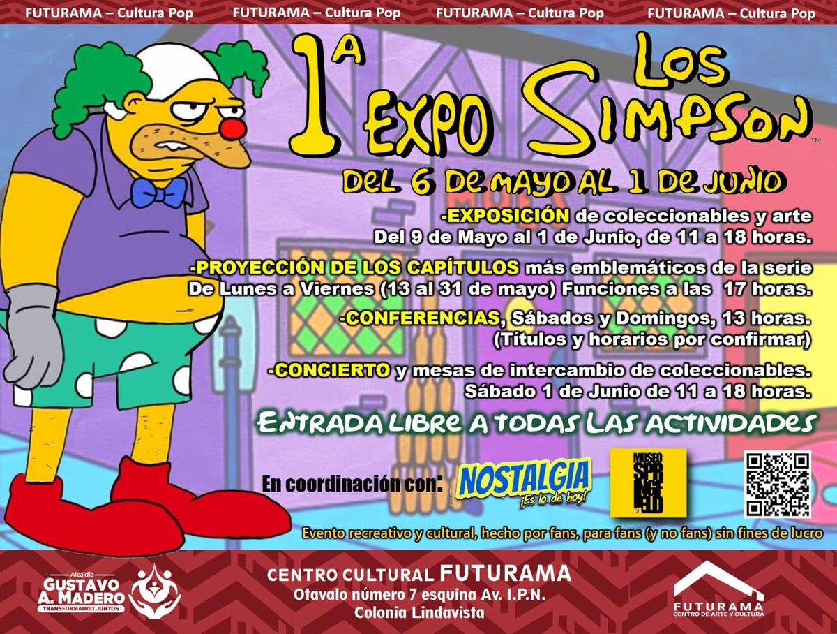 Expo Los Simpson | La entrada a la Expo de Los Simpson es gratis. (Facebook/Centro Cultural Futurama)