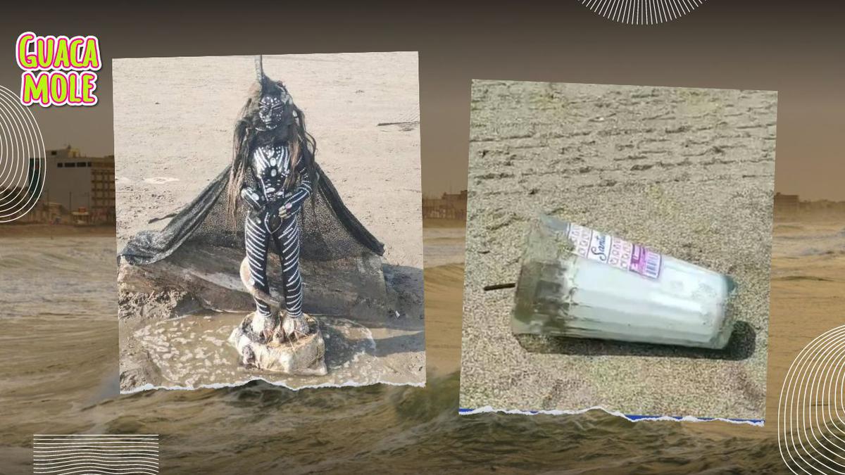Objetos de brujería en la playa Coatza, Veracruz. | Te decimos cómo encontraron estos tenebrosos objetos en la playa Coatzacoalcos. (Especial: Captura de pantalla).