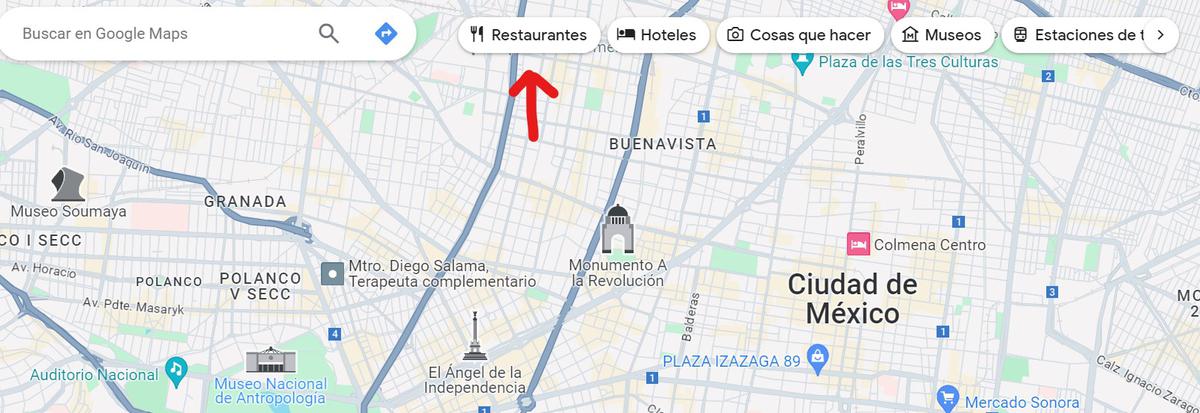 La función clave | Con seleccionar "Restaurantes" en Google Maps, el trabajo está hecho.
