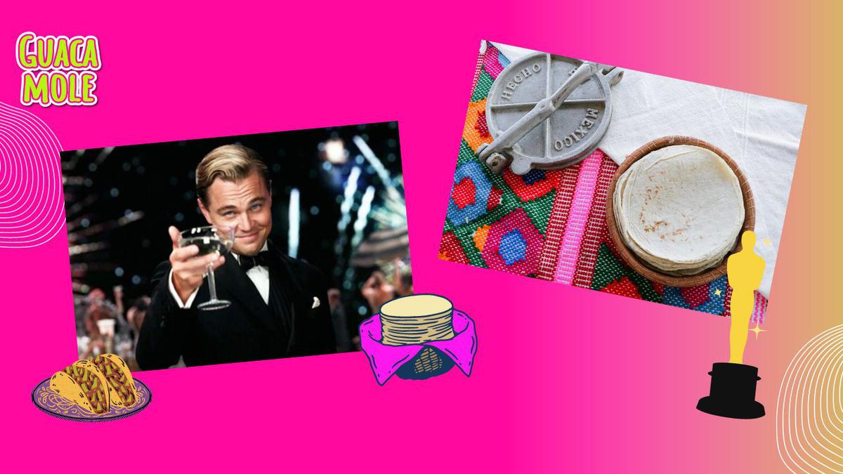 Leonardo DiCaprio y las tortillas. | Enterate del momento donde 'Leo' Dicaprio se aventó por sus tortillas. (Especial: Canva y YouTube).
