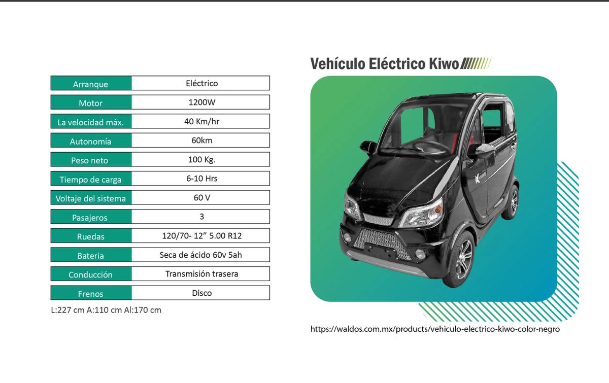 Kiwo, miniauto eléctrico | De momento, el minicoche de Waldo's, Kiwo, solo se encuentra en color negro. (Waldo's)