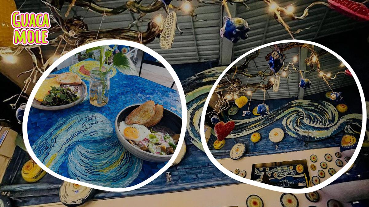 Luca Café | La cafetería inspirada en la noche estrellada de Van Gogh (luca_café_galería/ Instagram).