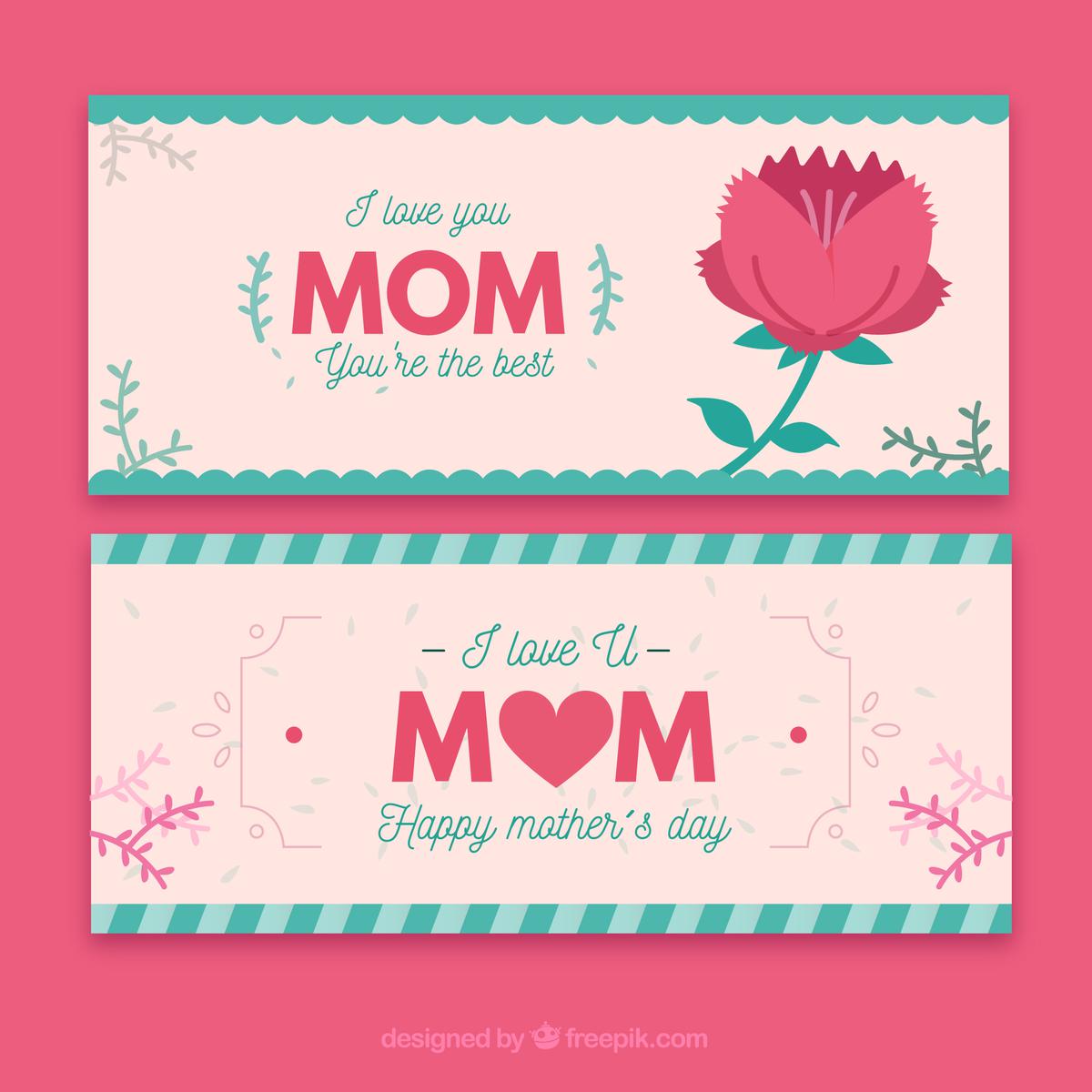 Día de las Madres | Regala esta bonita tarjeta a tu mamá (Freepik).