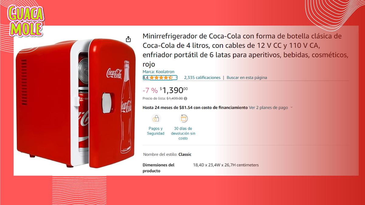 Refrigerador Coca-Cola | Un refrigerador miniatura que enfriará tus refrescos  (Amazon).