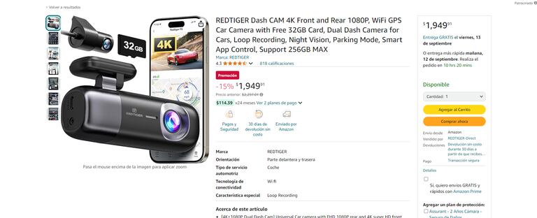 Una captura de pantalla de Amazon.