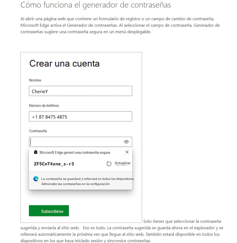 Una captura de pantalla al sitio web de Microsoft.