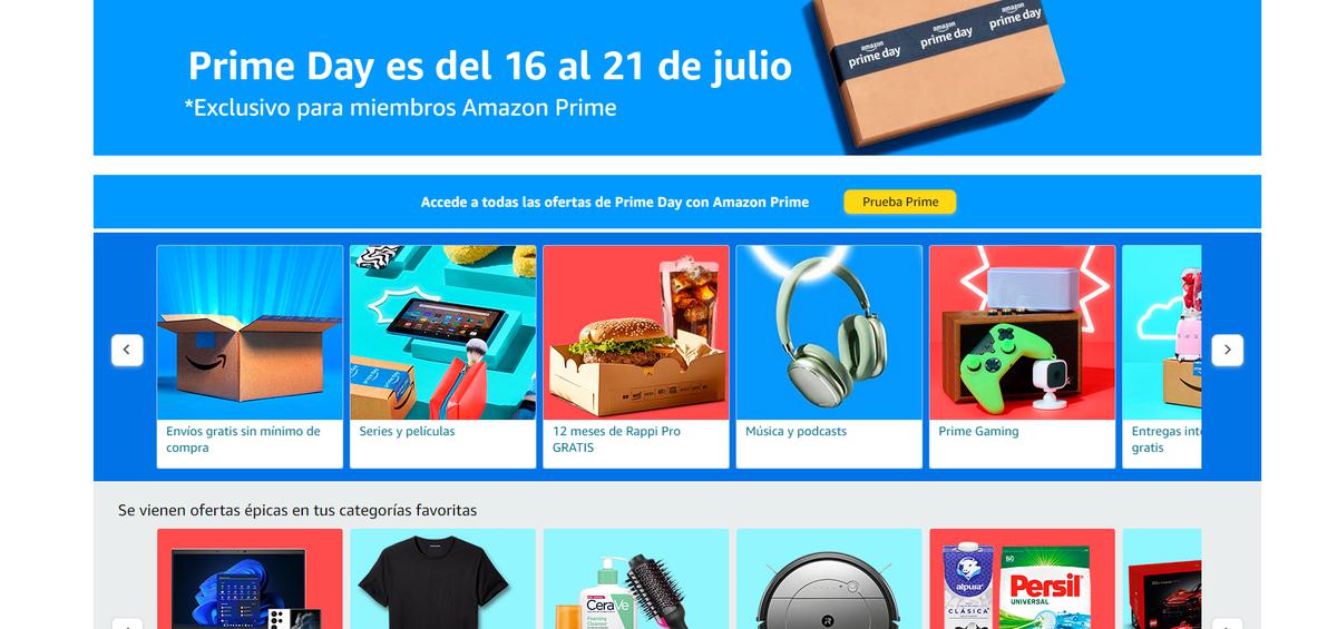 Amazon Prime Day | Amazon México ya está preparado para su evento anual, Prime Day 2024, donde habrá grandes descuentos e increíbles ofertas. (Amazon)